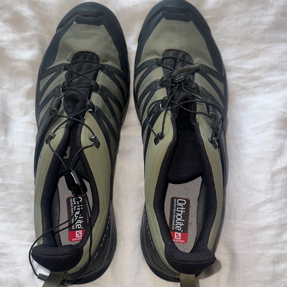 Men’s sz 14 Salomon x Ultra olive and black